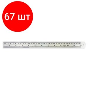 Комплект 67 штук, Линейка металлическая 30см Attache (12х1 )