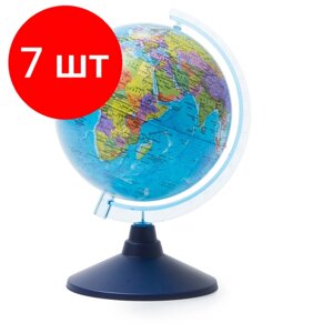 Комплект 7 шт, Глобус политический Globen, 15см, на круглой подставке
