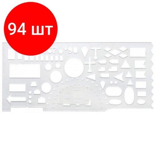 Комплект 94 штук, Линейка офицерская 20см Attache прозрачная от компании М.Видео - фото 1