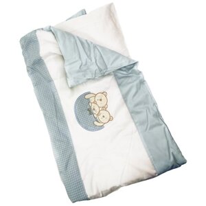 Комплект детского постельного белья, 5 пр. Голубой Мишкина семейка