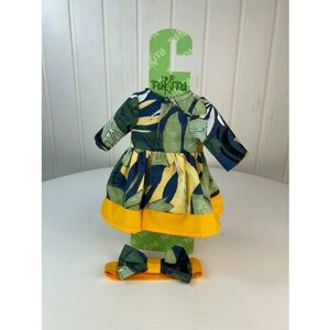 Комплект одежды для кукол 40 см: платье "Тропикана", повязка-бант (обхват талии 17-19 см), арт. 80
