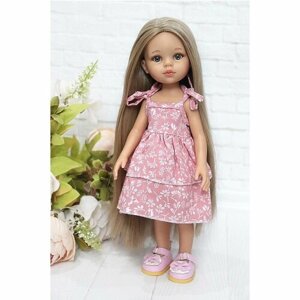 Комплект одежды и обуви для кукол Paola Reina 32-34 см (Платье завязки + туфли), розовый