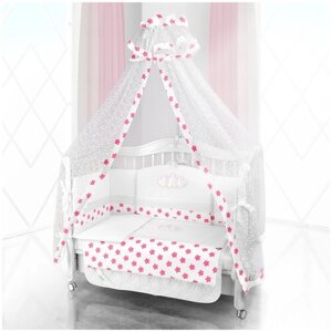Комплект постельного белья Beatrice Bambini Unico Grande Stella (120х60) - bianco& rosa