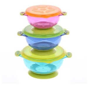 Комплект посуды Mum&Baby с крышкой 3 шт., разноцветный