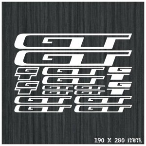 Комплект стикеров на велосипед "GT 1", серебристый