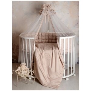 Комплект в кроватку для новорожденного с бортиками "Карета", Patrino, 7 предметов