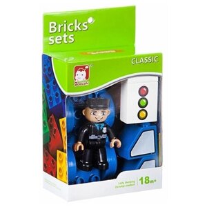 Констр. пласт. крупн. детали Bricks sets, дорож. полиция 5см, арт. C2312