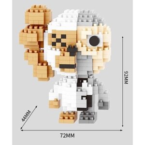 Конструктор 3D из миниблоков Balody Kaws обезьянка белая половинка 415 элементов - BA18265