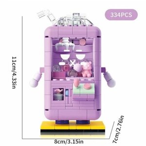 Конструктор 3Д из миниблоков RTOY Детский автомат с игрушками Цветочек, 334 детали - WL2096