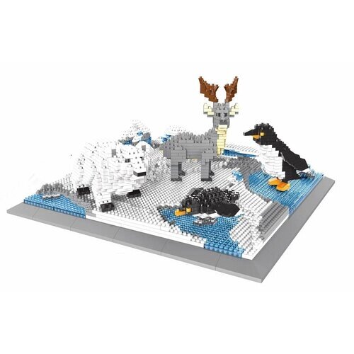Конструктор 3D из миниблоков RTOY Любимые животные пингвины, медведь и северный олень 1880 элементов - JM6622 от компании М.Видео - фото 1