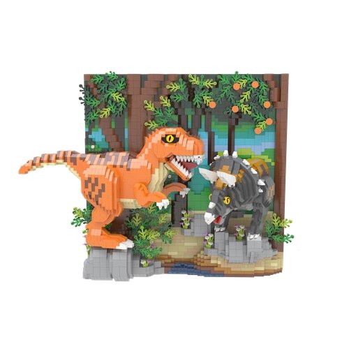 Конструктор 3D картина из миниблоков RTOY Парк Юрского периода Динозавры на охоте 5200 элементов - JM8845 от компании М.Видео - фото 1