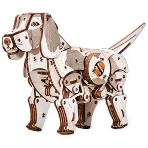 Конструктор деревянный 3D EWA Механический щенок Puppy