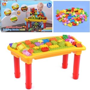Конструктор детский пластиковый Oubaoloon 6317 со столиком для еды, занятий, конструирования, настольных игр (90 деталей) в коробке