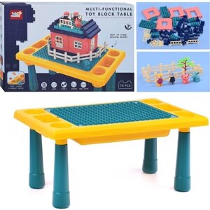 Конструктор детский пластиковый со столиком для еды, занятий, конструирования, настольных игр Oubaoloon 669-27 (76 деталей) в коробке