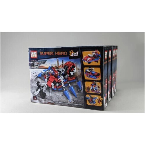 Конструктор детский пластмассовый PRCK "Super Hero Spiders " 4 в 1 полный комплект от компании М.Видео - фото 1