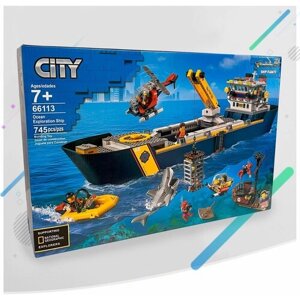 Конструктор Исследовательское судно 66113 Cities / Ocean Exploration Ship / Корабль Сити 745 детали