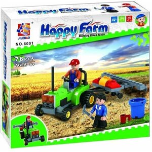 Конструктор JILEBAO Happy Farm "Трактор с плугом" 6001 / 84 детали