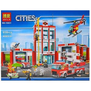 Конструктор Lari (Bela) Cities 10831 Пожарная часть, 958 дет.