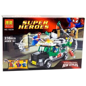 Конструктор Lari (Bela) Super Heroes 10239 Человек-паук против Доктора Осьминога: Ограбление грузовика, 236 дет.