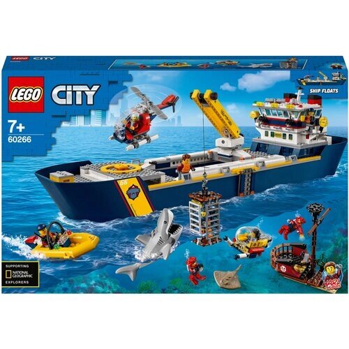Конструктор LEGO City 60266 Океан: исследовательское судно, 745 дет. от компании М.Видео - фото 1