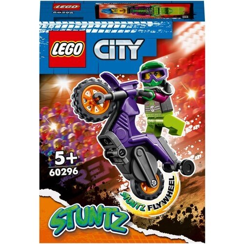Конструктор LEGO City 60296 Акробатический трюковый мотоцикл, 14 дет. от компании М.Видео - фото 1