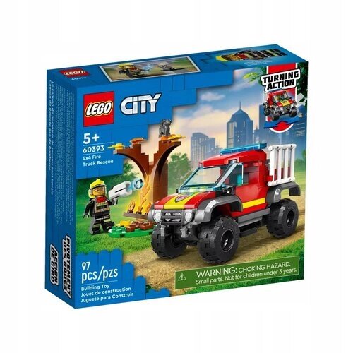 Конструктор LEGO City 60393 4x4 Fire truck rescue, 97 дет. от компании М.Видео - фото 1