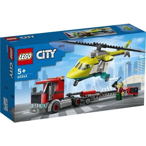 Конструктор LEGO City Great Vehicles 60343 Грузовик для спасательного вертолёта, 215 дет. от компании М.Видео - фото 1