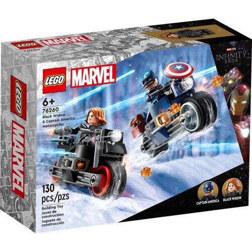 Конструктор LEGO Marvel 76260 Black Widow & Captain America Motorcycles, 130 дет. от компании М.Видео - фото 1