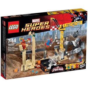 Конструктор LEGO Marvel Super Heroes 76037 Носорог и Песочный человек с командой супер злодеев, 386 дет.