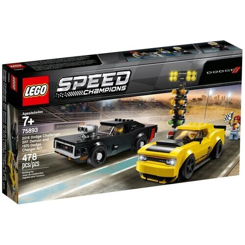 Конструктор LEGO  Speed Champions 75893 Додж Чэленджер 2018 и Додж Чарджер 1970 от компании М.Видео - фото 1
