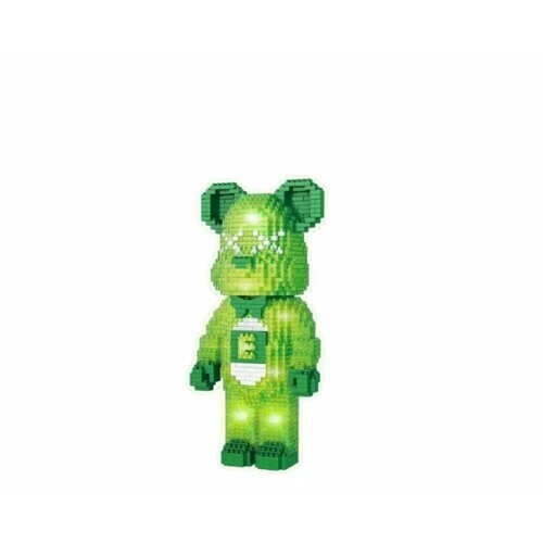 Конструктор Медведь зеленый с подсветкой и шкатулкой 1469 деталей от компании М.Видео - фото 1