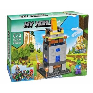 Конструктор Minecraft/Майнкрафт Башня зомби 283 дет, 38*27*6 см