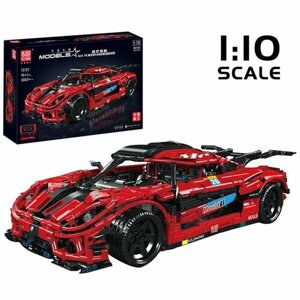 Конструктор Mould King 13121 Красный Koenigsegg, 3063 деталей, Модель автомобиля, Детские игрушки, подарки на день рождения