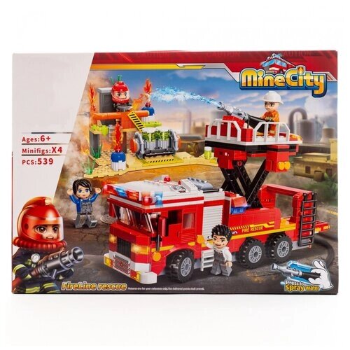 Конструктор Пожарная машина, с фигурками и аксессуарами, 539 дет. Brick (Enlighten) BRICK12013 от компании М.Видео - фото 1