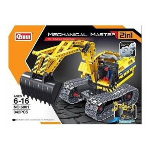 Конструктор QiHui Mechanical Master 6801 Экскаватор, 342 дет.