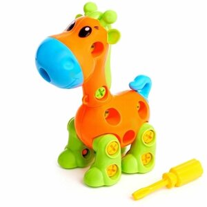 Конструктор винтовой "Жираф", 16 деталей, цвет сюрприз, развивающий, для детей