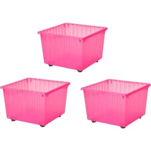 Контейнер для игрушек икеа вессла розовый, 39x39 см, 3 шт 60366039