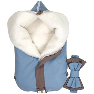 Конверт-одеяло мультикокон, Soft, blue stone + шапочка
