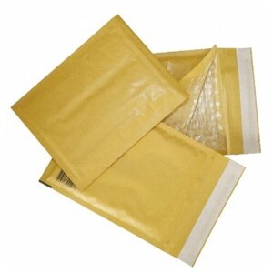 Конверт-пакет с прослойкой из пузырчатой пленки, комплект 10 шт, 240х330 мм, отрывная полоса, крафт-бумага, коричневый, G/4-G. 10