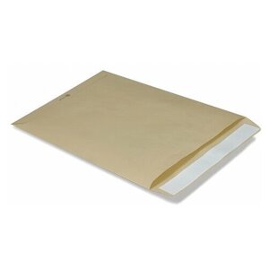 Конверт-пакет В4 плоский (250х353 мм) до 140 листов, крафт-бумага, отрывная полоса, 380090 (Цена за 250 шт.)
