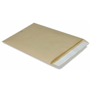 Конверт-пакет В4 плоский (250х353 мм) до 140 листов, крафт-бумага, отрывная полоса, 380090 В комплекте: 5шт.