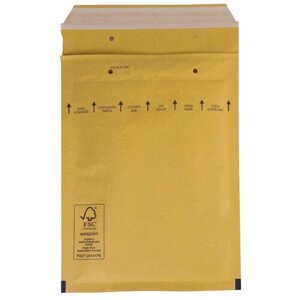 Конверт-пакеты с прослойкой из пузырчатой пленки (170х220 мм), крафт-бумага, отрывная полоса, комплект 100 шт., С/0-G