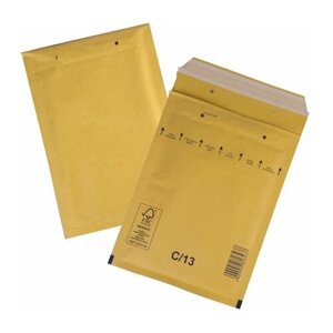 Конверт-пакеты с прослойкой из пузырчатой пленки (170х225 мм), крафт-бумага, отрывная полоса, комплект 100 шт, С/0-G