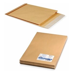 Конверт-пакеты В4 объемный (250х353х40 мм) до 300 листов крафт-бумага отрывная полоса комплект 25 шт, 2 шт