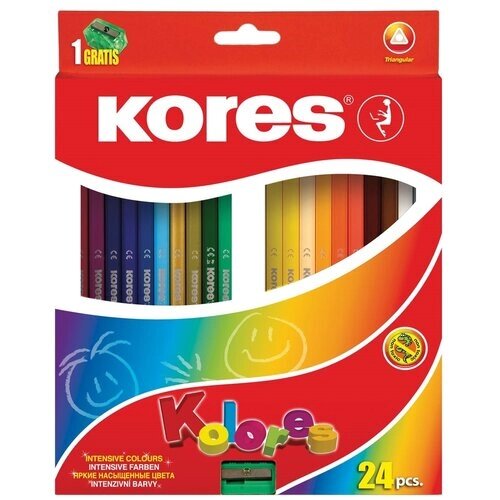 Kores Карандаши цветные Kolores, 24 цвета с точилкой (93324.01) разноцветный от компании М.Видео - фото 1