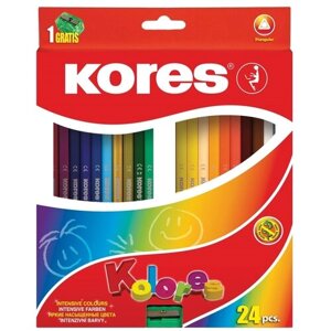 Kores Карандаши цветные Kolores, 24 цвета с точилкой (93324.01) разноцветный