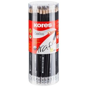 Kores Набор чернографитных карандашей HB заточенные с ластиком 72 шт. (246166)