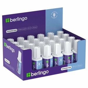 Корректирующая жидкость Berlingo, 20мл (27г) водная, с кистью, 6 штук