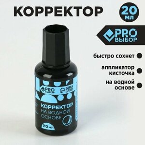 Корректор с кисточкой на водной основе, 20 мл PROвыбор «Черный неон», цена за 1 шт (10 шт)