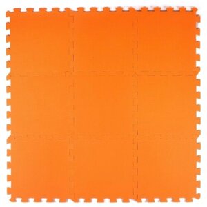 Коврик-пазл Eco-cover универсальный 33х33, оранжевый, 100х100 см, 9 элементов